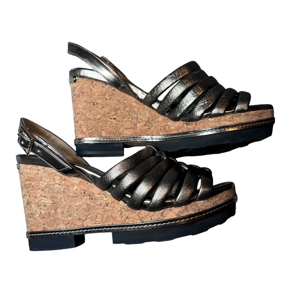 Jimmy Choo Shoes - Jimmy Choo Metallic Bronze Wedge Sandals Made in Spain Size 35.5 / 5.5